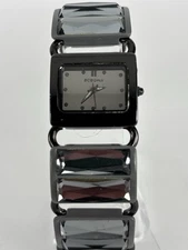 BCBGirls 28mm Black Quartz Watch w/Gemmed Bracelet & Battery