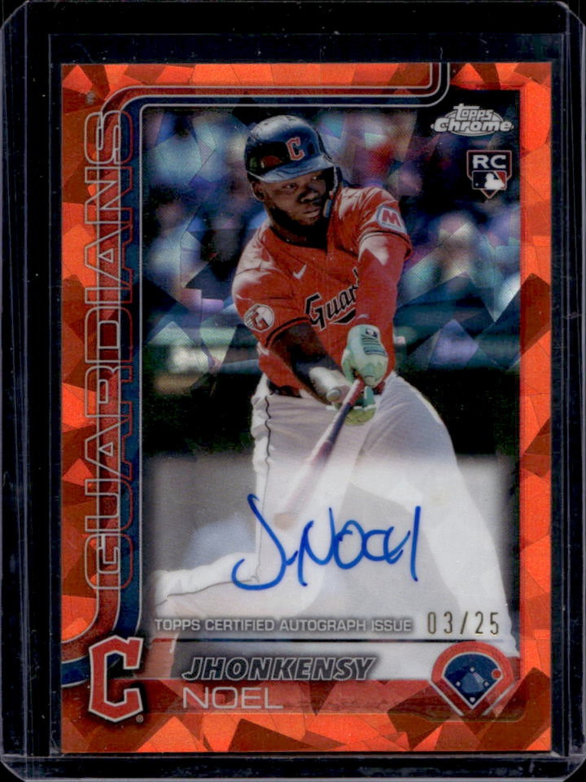 2025 Topps Chrome Sapphire Jhonkensy Noel Rookie Auto RC Orange Refractor #3/25