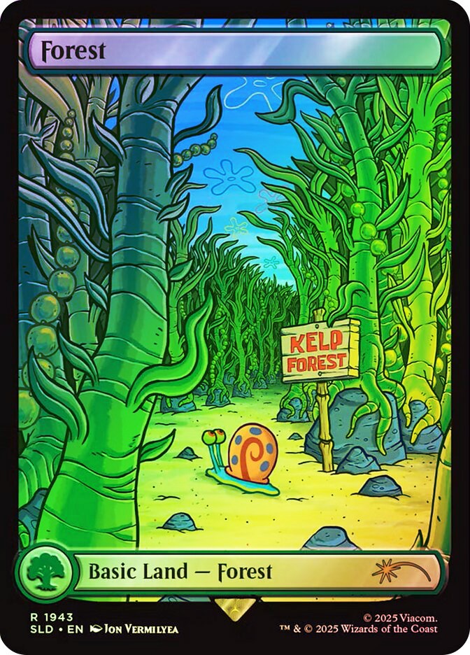 MTG FOIL Forest(SpongeBob) Full Art - Secret Lair Drop #1943