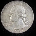 90% Silver 1961 Washington Quarter  - F27W