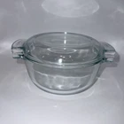 Vintage PYREX de Corning France 451 Round  with Handles Baking Dish with Lid