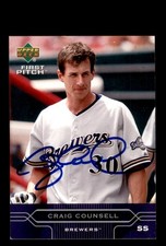 Signed Baseball Card Auto Craig Counsell 2005 Upper Deck First Pitch #109