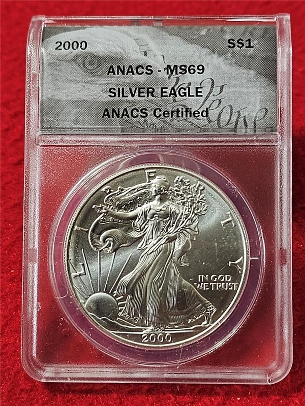 2000 American Silver Eagle ASE DOLLAR ANACS MS 69                    #T2653