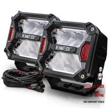 4 Inch 120W 14400LM White LED Pods Spot Flood Combo 4" Driving Light DT Wiring