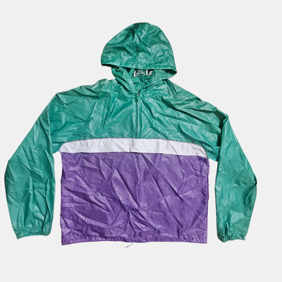 Vintage Marshall Field's Mens Full Zip Colorblock Windbreaker Jacket L Nylon