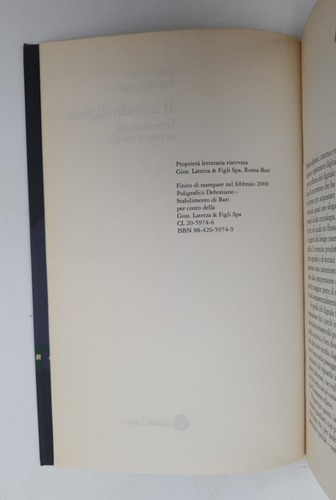 IL MONDO DIGITALE - F. CIOTTI - G. RONCAGLIA - LATERZA - PRIMA EDIZIONE - 2000 - 第 6/6 張圖片