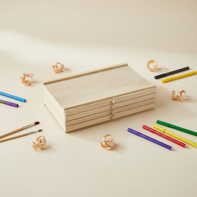 Pinsel-Aufbewahrungsbox aus Kiefernholz viel Stauraum für Kunststudio, Künstler
