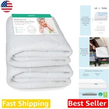 Waterproof Crib Mattress Protector Pad 2 Pack Ultra-Breathable