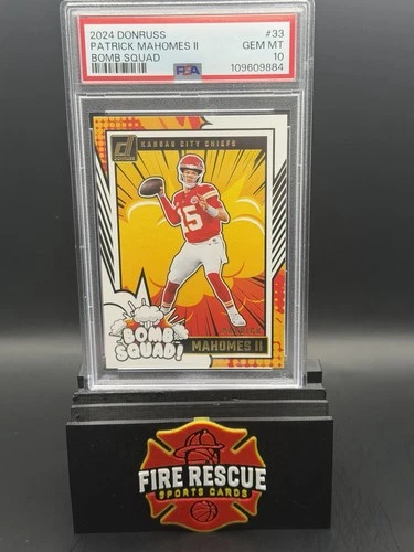 2024 Donruss Patrick Mahomes II BOMB SQUAD PSA 10 GEM MINT — Case Hit Insert