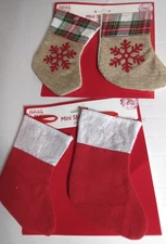 Holiday Style Mini  Plaid Red White Christmas Stockings