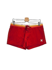 Vintage Hurley Womens Short Shorts Rainbow Size 7 Red USA Y2K Beach Sports Swim