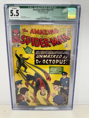 Amazing Spider-Man #12 (1964) Marvel 3rd App of Doc Octopus CGC 5.5 WHITE Pages