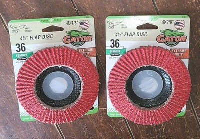 2 x GATOR 4-1/2'' Flap Disc (36 Remove Extra Coarse) Paint & Rust Remover #9180