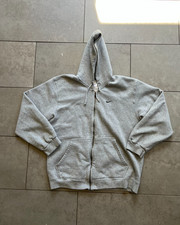 Vintage 90s Nike Mini Swoosh Check Logo Full Zip Hoodie Made In USA Sweatshirt L