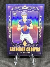 2024 Panini Phoenix - J.J. McCarthy Gridiron Crowns #GC-JMY Purple (RC)