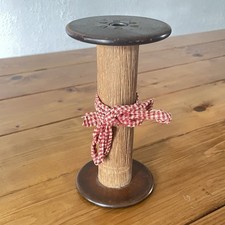 Antique Industrial Wooden Textile Thread Sewi...