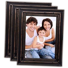Wood Picture Frames 8x10 Black Wooden Photo Frame Set for Wall and Tabletop,