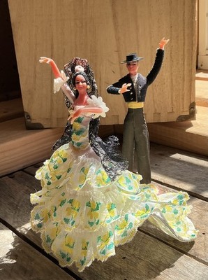 Vintage Marin Chiclana Flamenco Dancing Couple Spanish Doll RETRO KITCH DECOR