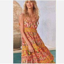 FARM Rio Mixed Fruits Paradise Cotton Midi Sundress Multicolor Size L