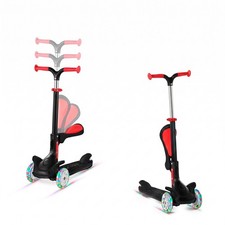 3 Wheel Scooter for Kids Foldable Seat LED Light Up Wheels Lean to Steer Ride On