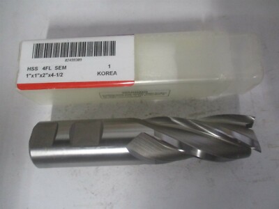 (E1031064) 1  x 2  x 1  x 4-1/2  OAL 4 Flute High Speed Steel Square End Mill