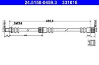 Ate 24515004593 Bremsschlauch Bremsleitung Hinten 331018 Mitsubishi Colt Vi