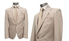 Herrenanzug Slim Fit Anzug 3 teilig Gr.44 beige