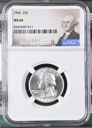 1964-D Washington Quarter - Washington Label - NGC MS64