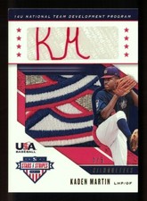 2019 Panini Stars & Stripes Team USA Logo Patch Auto Kaden Martin 4/5 Hurricanes