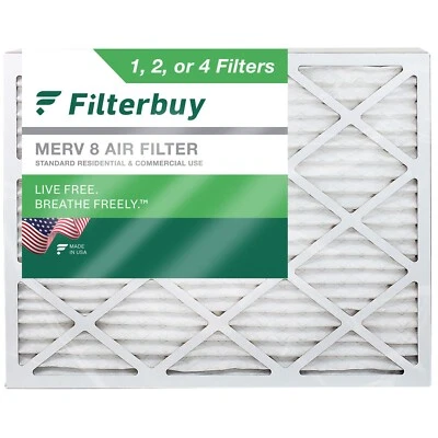 Filterbuy 20x25x5 Air Filters MERV 8, AC Furnace Replacement for Trion Air Bear