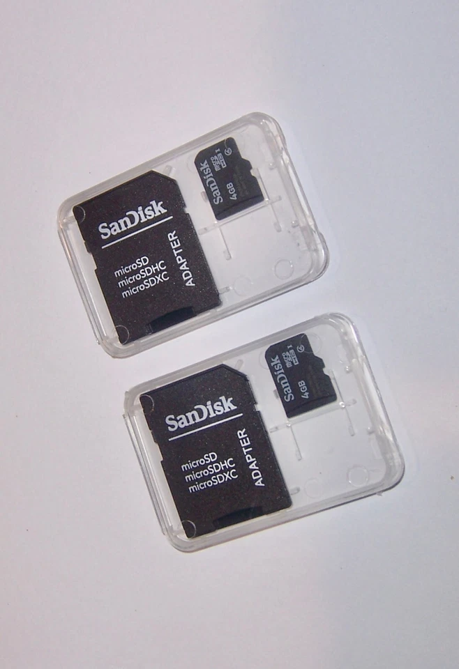 2 New SanDisk 4GB SDHC MicroSD Memory Cards 4 GB Micro SD TF SD-04G 2 Pack New! - Image 2 of 2