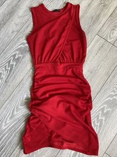 Red ruched dress with cut out