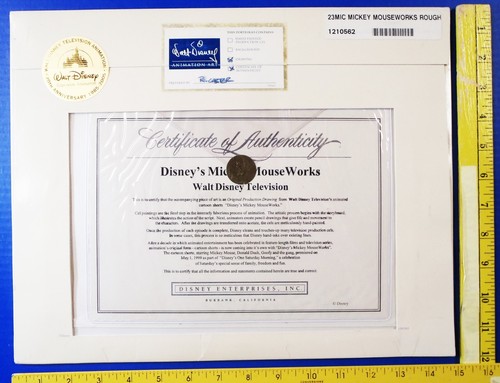 Disney PLUTO the DOG Certified & Signed TV Production Cel Drawing 15"x12" 1999 - Picture 5 of 9