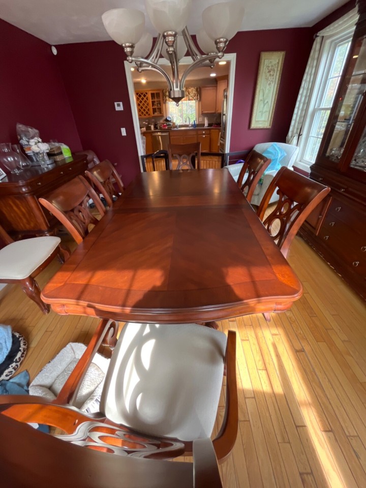 Jordan’s dining room set dark wood Slightly new. eBay