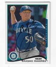 Autographed 2014 Topps ERASMO RAMIREZ Seattle Mariners card #128 w/COA
