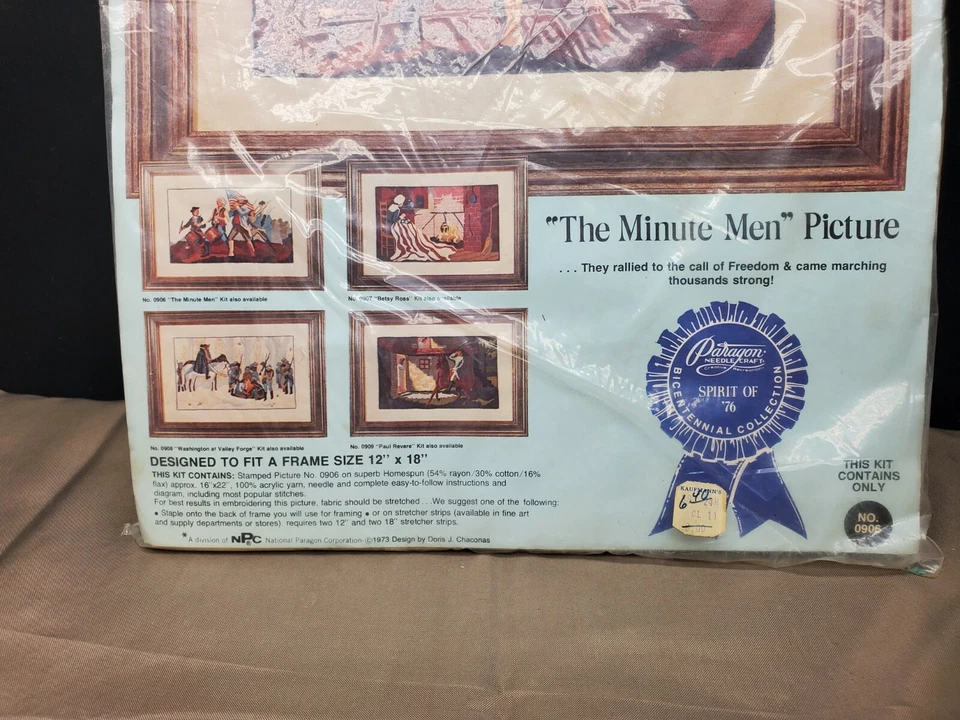 NUEVO Kit Crewel Paragon Needlecraft Spirit of '76 America The Minute Men 0906 Foto 3 de 4