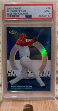 2005 Finest #66 KEN GRIFFEY JR. BLUE REFRACTOR /299 SP PSA 9 MINT FRESH CASE
