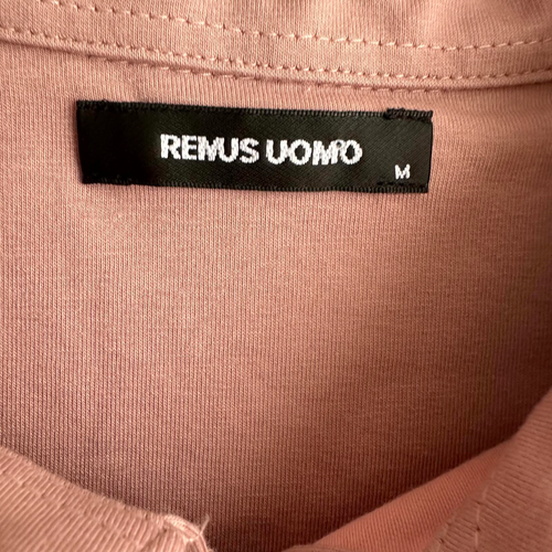 REMUS UOMO Pink/Mauve Tapered Fit Cotton-Blend Long Sleeve Mens Polo Shirt, M - Picture 3 of 6