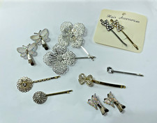 Lot of 12 VINTAGE 1970s  Early 80s Hair Barrette crafted w Rhinestones NICE 