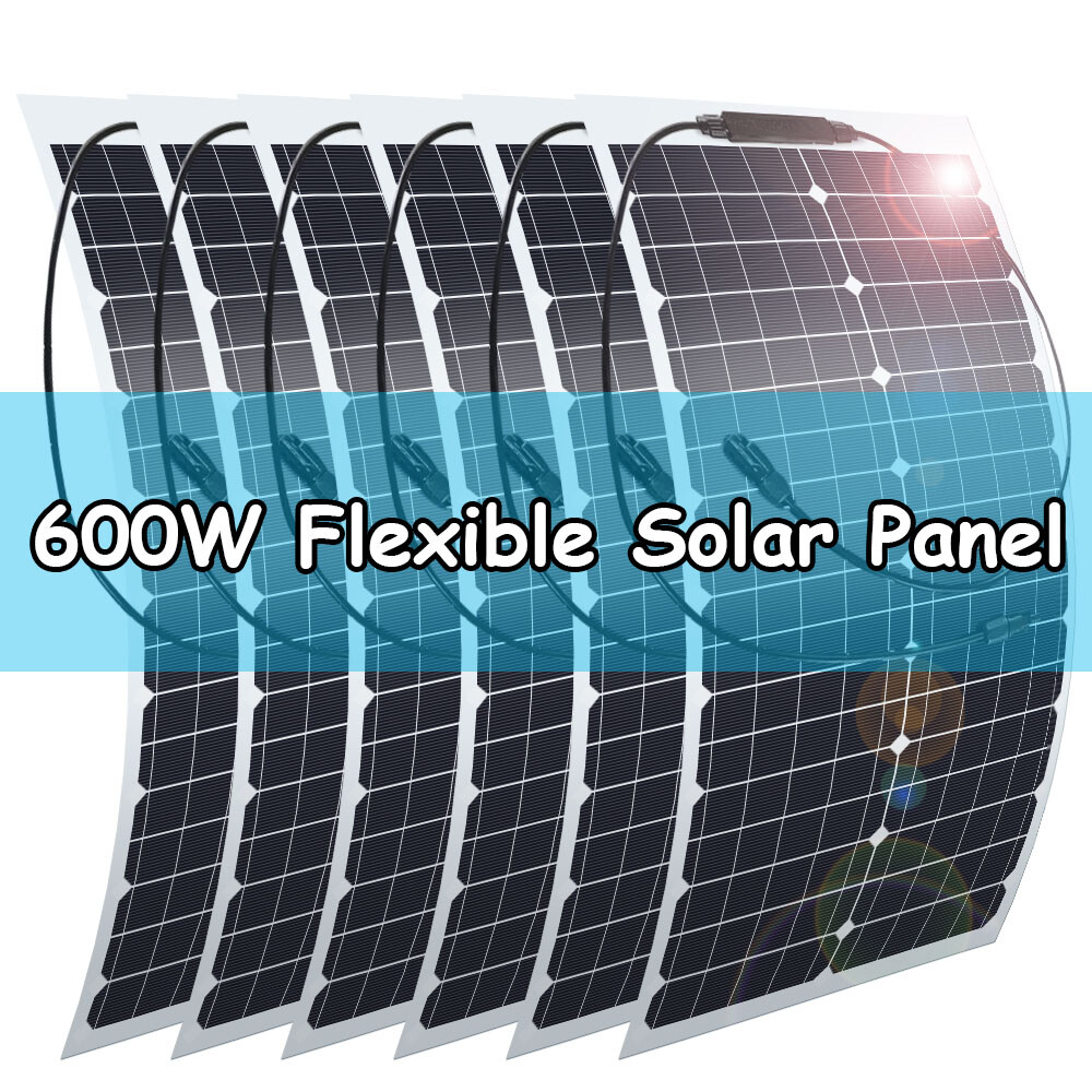 600W Flexible Solar Panel 23% High Efficiency 12V Power Char