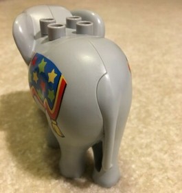 Lego Duplo Gray Elephant Animal Figure 5" Long White Tusks My First Circus 10504