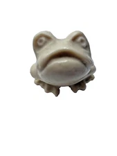 Vintage Carved Stone Frog Cream Small Frog