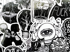 50 Gothic Skull Black and White Cool Laptop Stickers Dark Tattoo Goth Decals