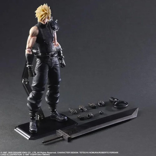 GIOCA NUOVO Anime ARTS Final Fantasy VII Cloud Strife Edition PVC Action Figure Giocattolo - Foto 13 di 18