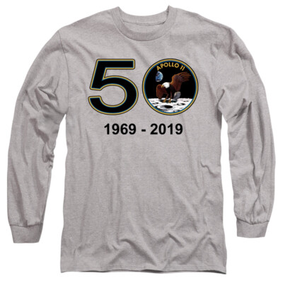 NASA APOLLO 11 50TH Licensed Adult Men's Long Sleeve Tee Shirt SM-3XL