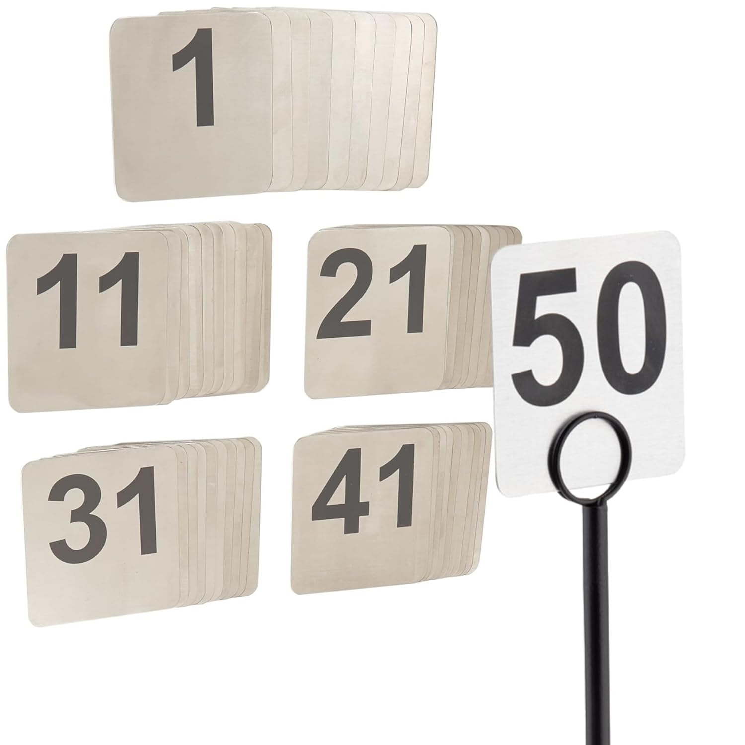 Products N150 1-50 Stainless Steel Number Signs Small