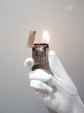 ACCENDINO S.T. DUPONT LIGNE 2 GUILLOCHE VERTICALE ARGENTO