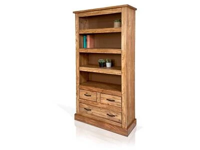 Regal Bücherregal Spielzeugregal EVERGLADE Kiefer Massivholz Eichefarbig B90H180 - Bild 1 von 4