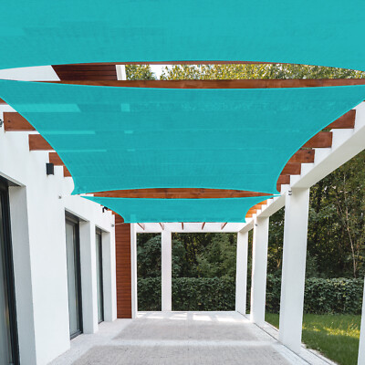 Sun Shade Sail Turquoise Rectangle UV Block Outdoor Canopy Yard