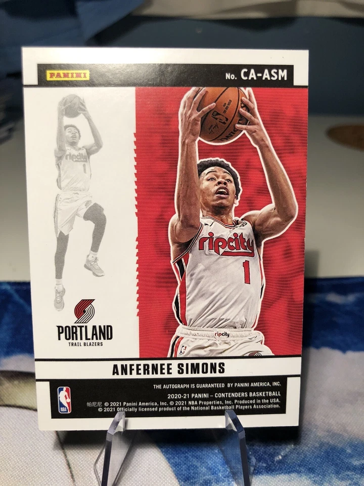 ANFERNEE SIMONS 2020-21 PANINI CONTENDERS AUTOGRAPHS AUTO #CA-ASM 001/199 - Image 2 of 2